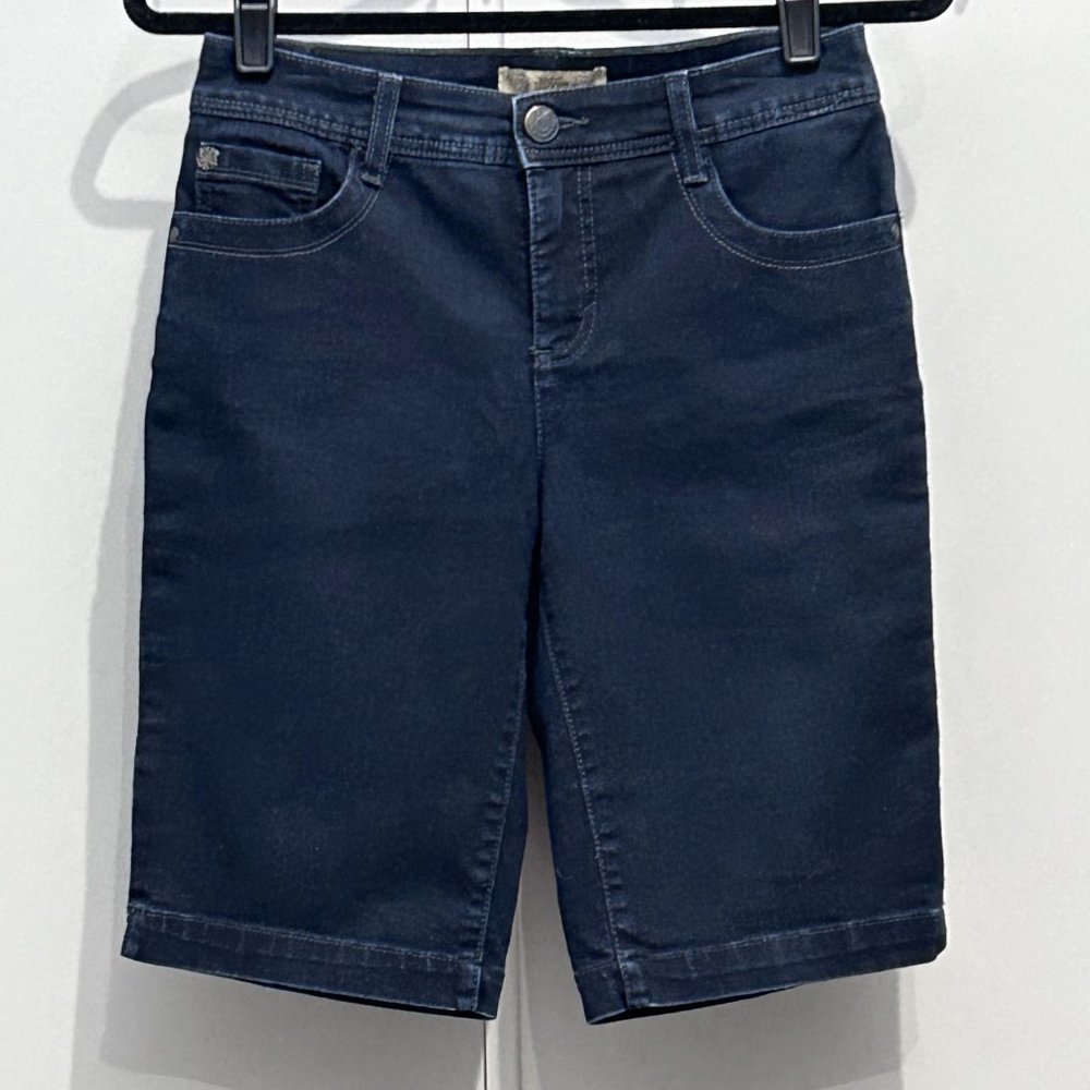 Nine West Vintage America Collection Stretch Denim Bermuda Shorts Size 4